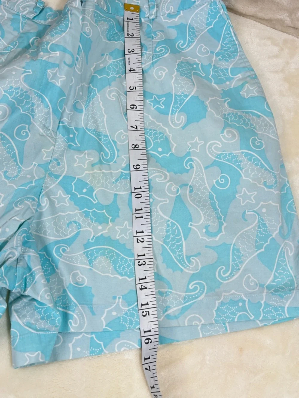 Lilly Pulitzer Women’s Light Blue Tropical Seahorse Print Shorts Size 12